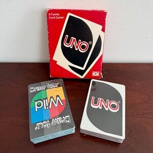 1979 UNO Card Game - Red Box with Black & White Cards SEALED